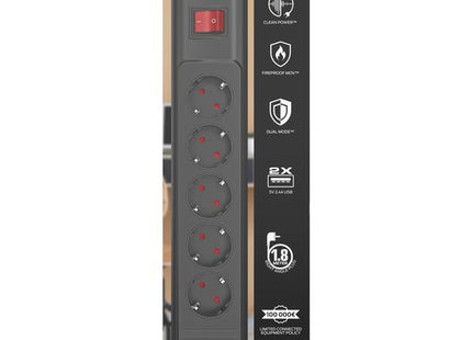 MONSTER POWER SURGE PROTECTOR 5 AC/2 USB-A DE