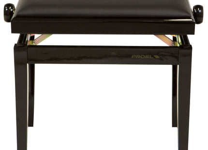 Proel Stage Piano Bench Bright black frame - single padded seat with Black imitation leather PB90SBBBK