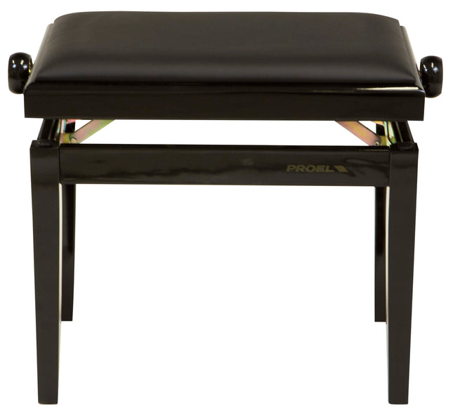 Proel Stage Piano Bench Bright black frame - single padded seat with Black imitation leather PB90SBBBK