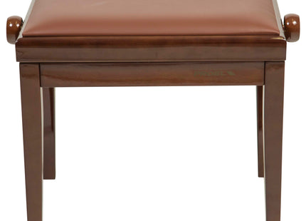 Proel Stage Piano Bench Bright walnut frame - single padded seat with Brown imitation leather PB90SBWBR