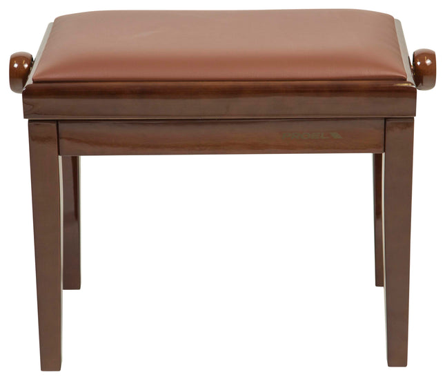 Proel Stage Piano Bench Bright walnut frame - single padded seat with Brown imitation leather PB90SBWBR