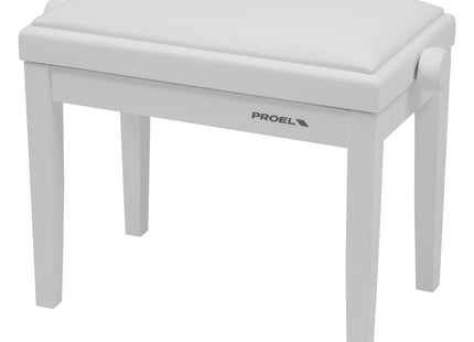 Proel Stage Piano Bench Matt white frame - single padded seat with White imitation leather PB90SSWWH