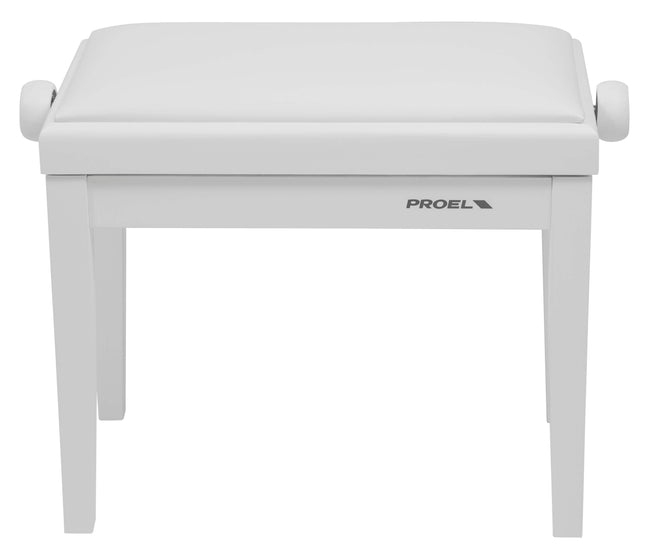 Proel Stage Piano Bench Matt white frame - single padded seat with White imitation leather PB90SSWWH