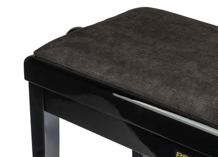 Proel Stage Piano Bench Bright black frame - single padded seat with black velvet covering PB90VBBBK