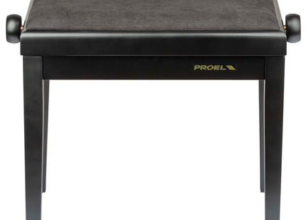 Proel Stage Piano Bench Matt Black frame - single padded seat with black velvet cover PB90VSBBK