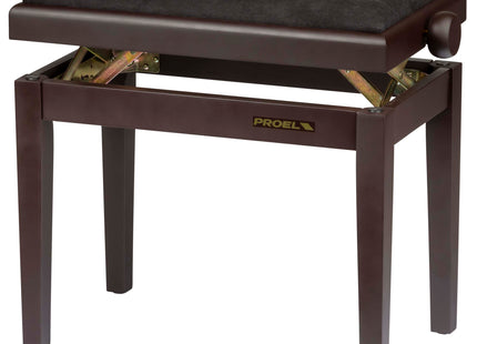 Proel Stage Piano Bench Matt rosewood frame - single padded seat with velvet cover PB90VSRBK