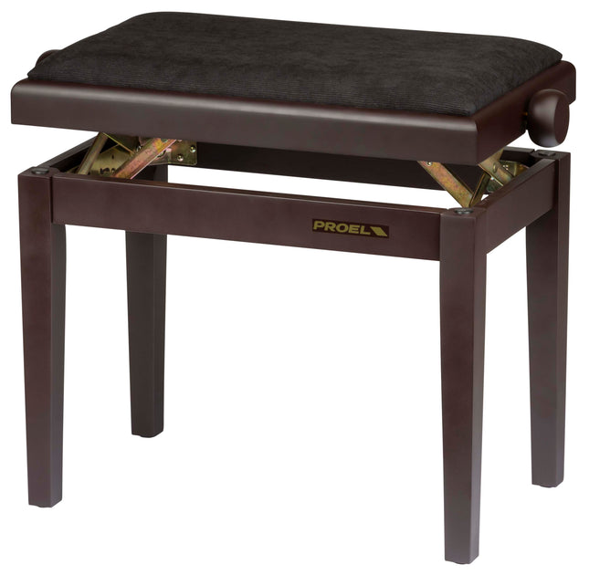 Proel Stage Piano Bench Matt rosewood frame - single padded seat with velvet cover PB90VSRBK