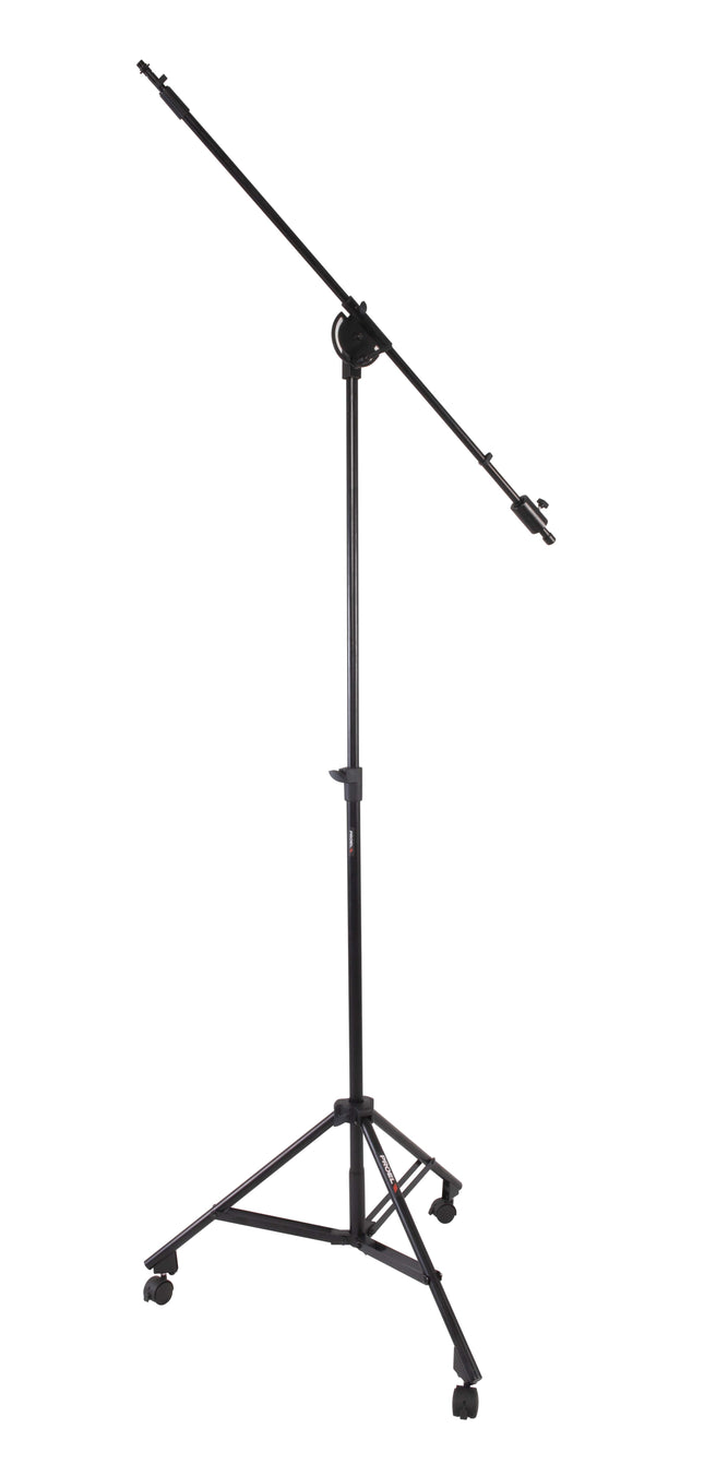 Proel Stage Professional large dimension microphone stand with telescopic boom large and Ø 50 mm swivel castors with brake PRO400