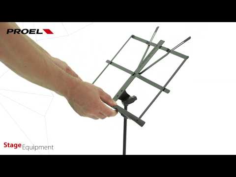 Proel Stage Foldable music stand, 3-section height-adjustable with tiltable music holder RSM300